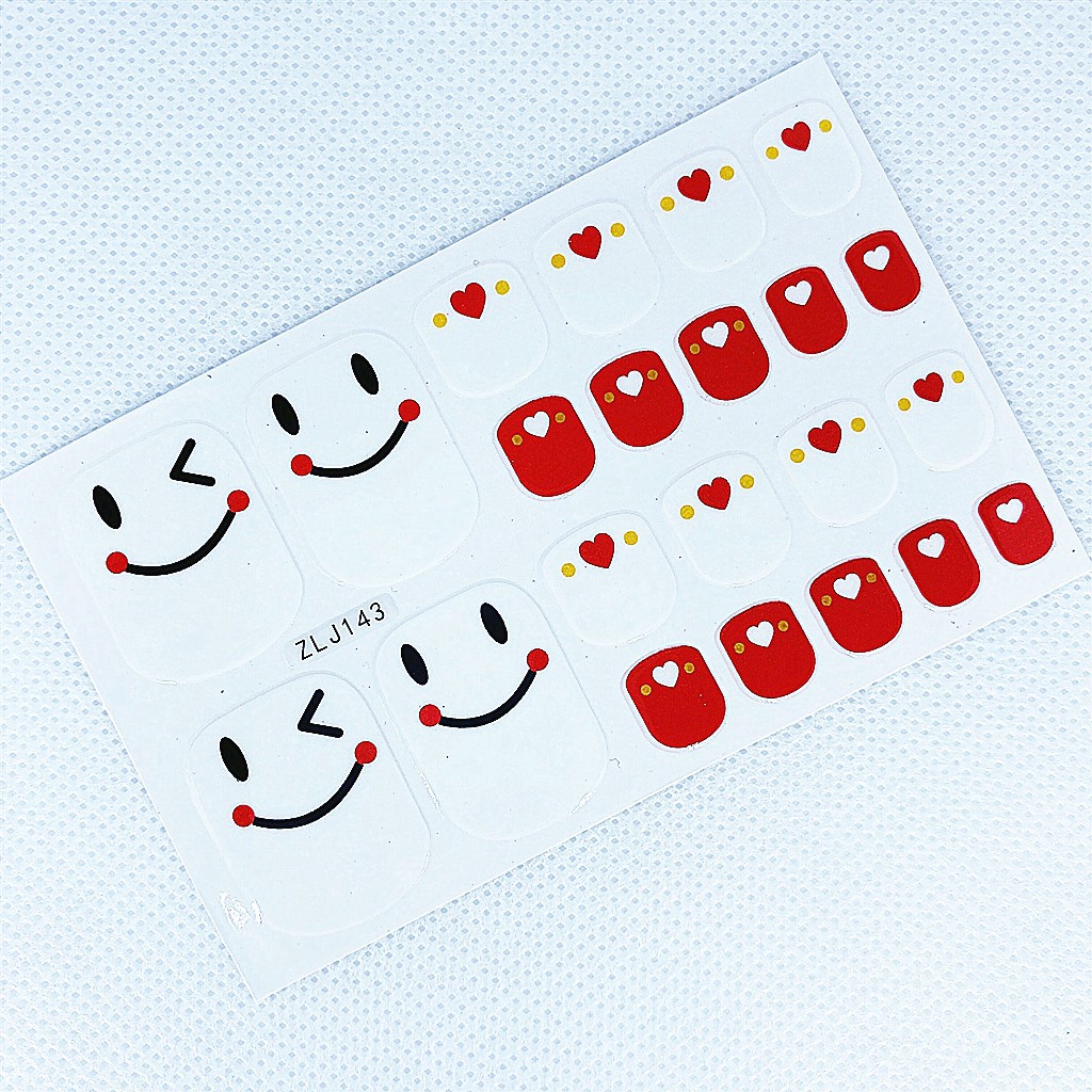 Set 22 Miếng Dán Móng Chân Họa Tiết Hồng Hạc Độc Đáo Xinh Xắn