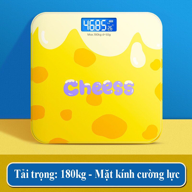 Cân Điện Tử Mặt Kính Cường Lực Chống Va Đập Tải Trọng 180kg - Cân Theo Dõi Sức Khỏe Kèm Cáp Sạc