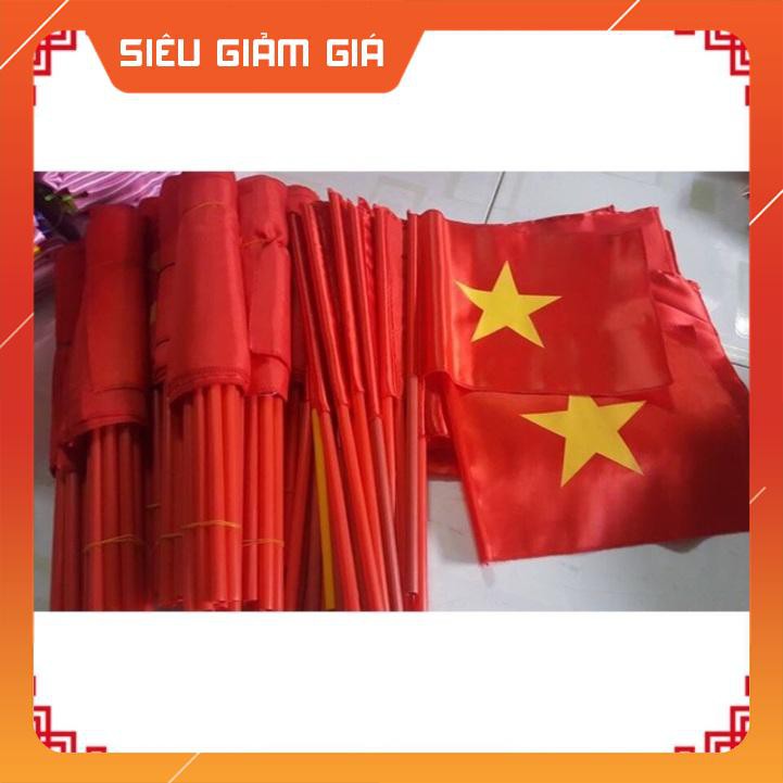 Cờ vẫy cầm tay (Hàng lụa satanh loại đẹp)- COMBO 100 CHIẾC GIÁ SỈ/BUÔN HBB