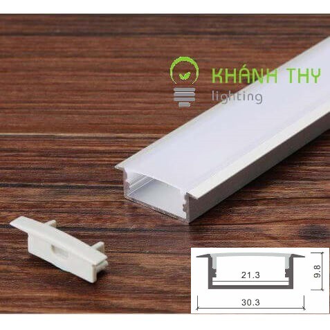 Thanh nhôm âm trần thạch cao, âm tường kt 619 kích thước 30x10mm (kích thước 1m chưa có led)