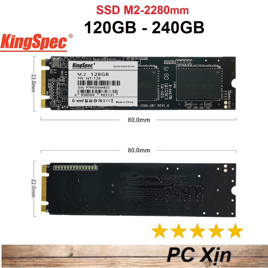 ổ cứng SSD M2 Kingspec 120GB / 128GB / 240GB / 256GB Interface M2_NT-240 2280mm