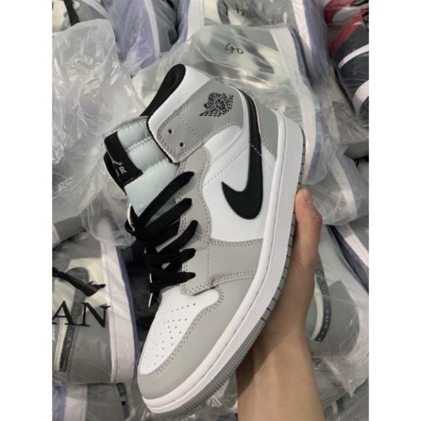 [Sập Giá] Giày sneaker Jordan 1 grey/white đủ size nam nữ. Giày Jd1 xám vạch đen cao | BigBuy360 - bigbuy360.vn