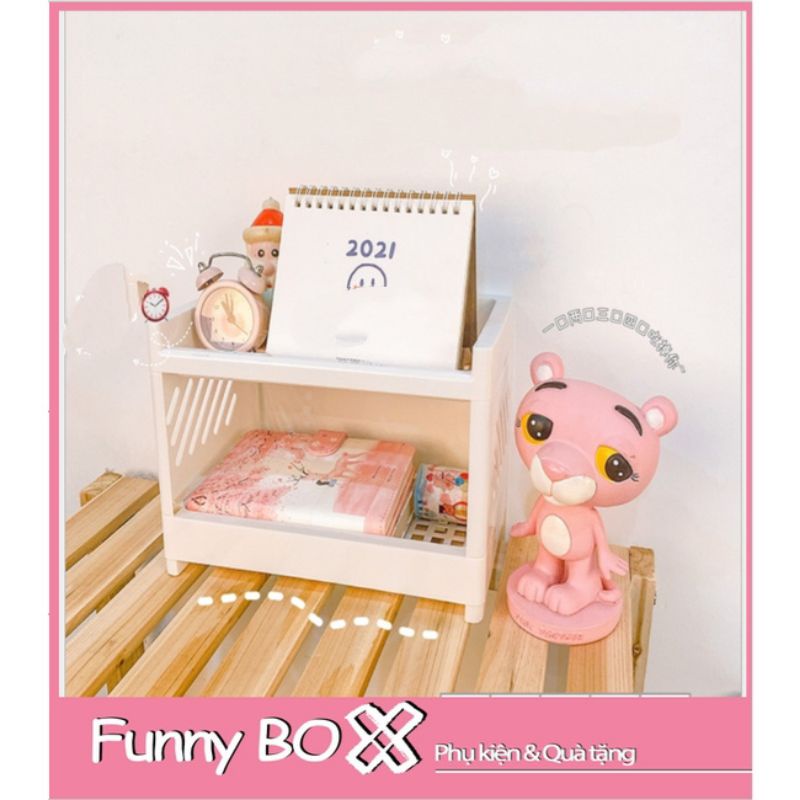 Kệ mỹ phẩm mini 2 tầng  để đồ, siêu chắc chắn, tiện lợi