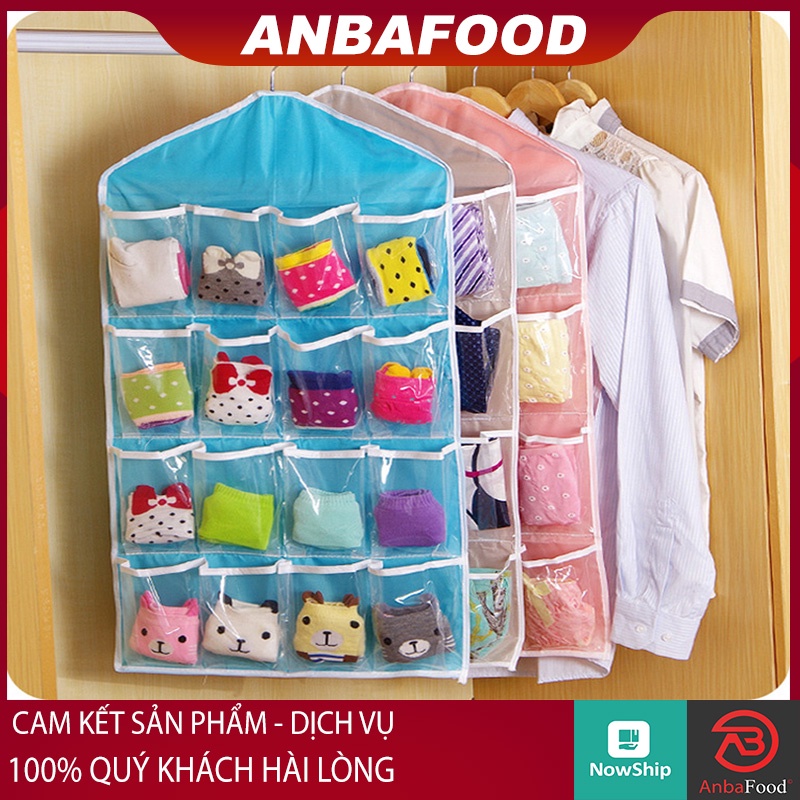 Túi đựng đồ cá nhân, tất, đồ lót, phụ kiện 16 ngăn - Túi Treo Đồ Tiện ích - đồ gia dụng thông minh
