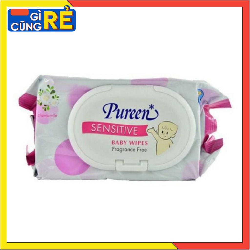 Khăn ướt/ giấy ướt Pureen Vitamin E 80 tờ không mùi an toàn tuyệt đối khi dùng cho trẻ sơ sinh 
