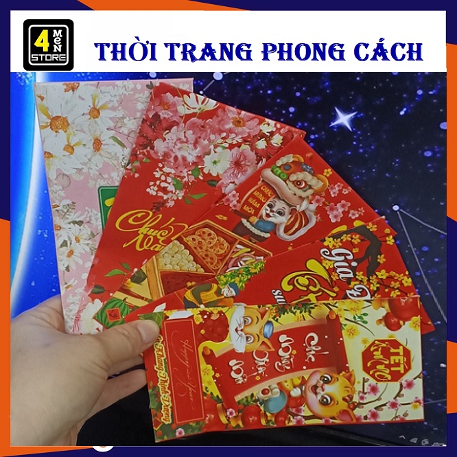 COMBO 10 LÌ XÌ TẾT LOẠI ĐẸP - Bọ 10 Lì Xì Tết Đẹp 2023 May Mắn Lộc Phát - Ngẫu Nhiên Và Tặng Kèm Túi Bóng Kính