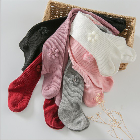 Tất liền quần đính nơ và hoa KIDS SOCKS