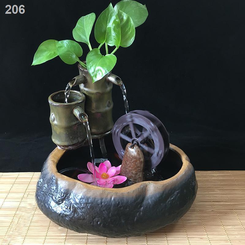 [HPT]Phong thủy gốm sứ kiểu Trung Quốc biến nước đồ trang trí máy tính để bàn bánh xe nước nhà văn phòng hiên nhày mắ