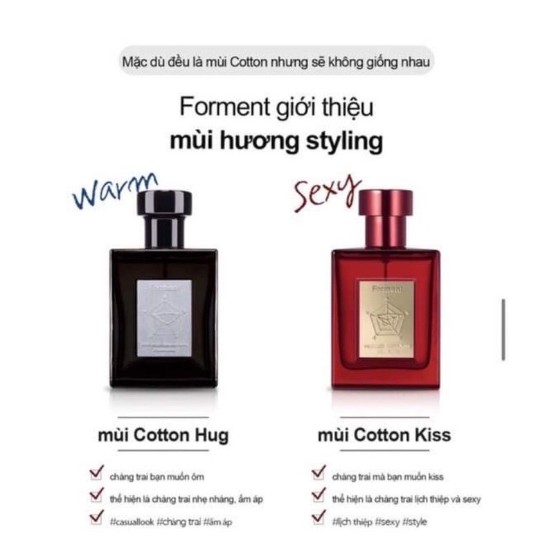 Nước hoa FORMENT phiên bản Signature Cotton Kiss Red Jungkook BTS dành cho nam 50ml