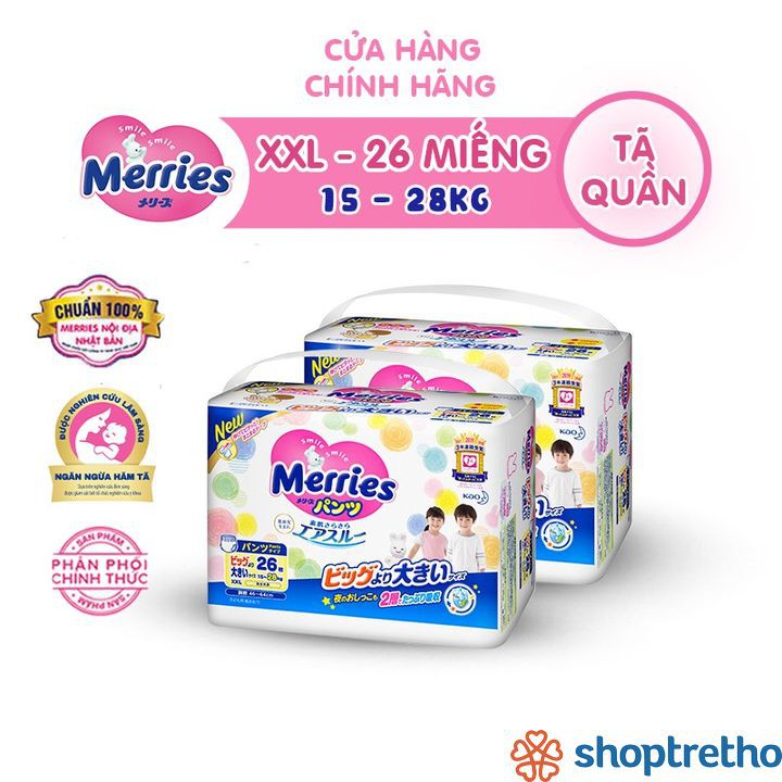 Bỉm quần MERRIES L44 XXL26 cho bé từ 15-28kg