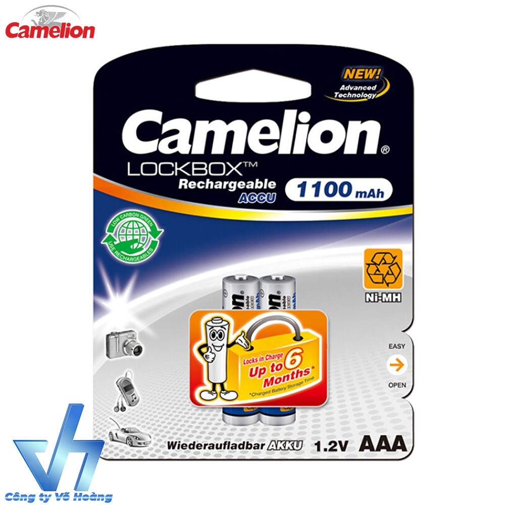 Bộ sạc Camelion 1012 kèm 2 pin AAA 1100mAh, tự ngắt sạc