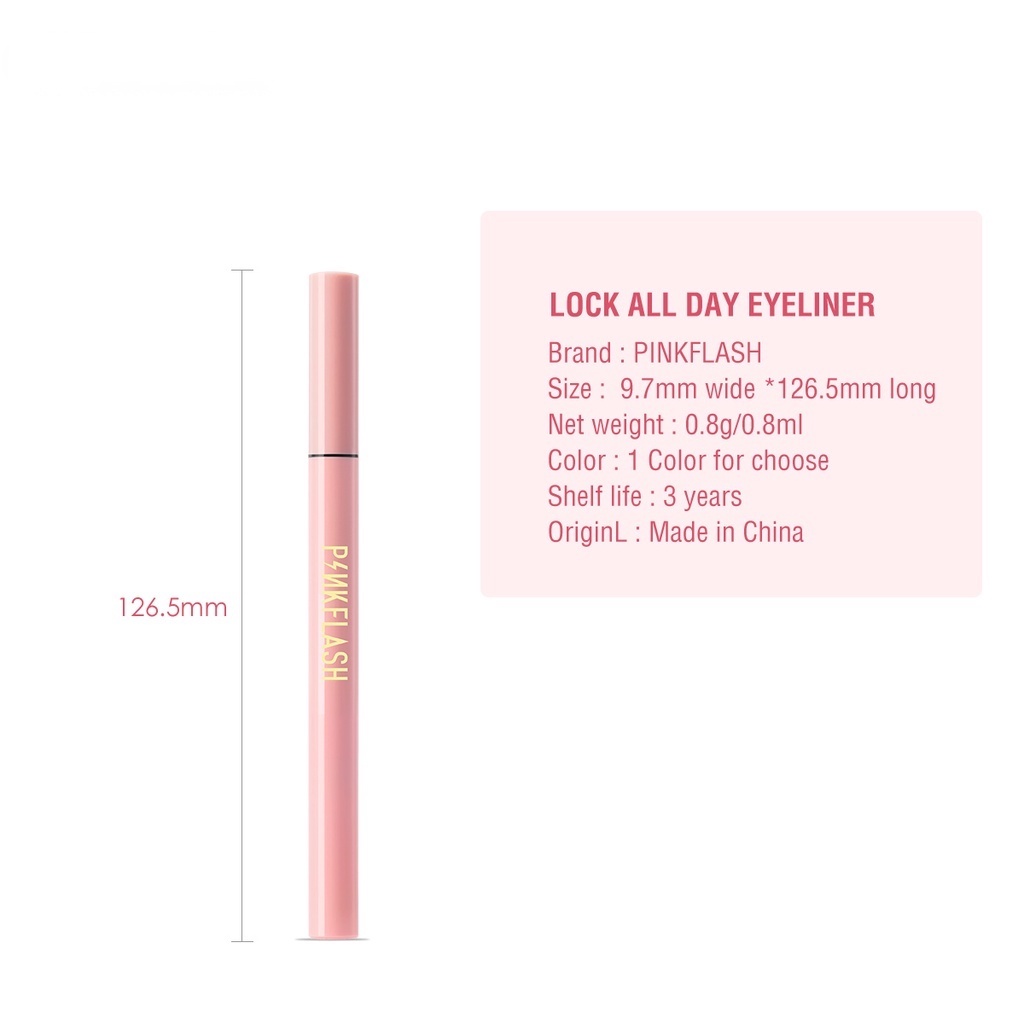[Hàng mới về] Bút kẻ mắt Pinkflash dạng lỏng nhanh khô màu đen chất lì chống nước lâu trôi 24g