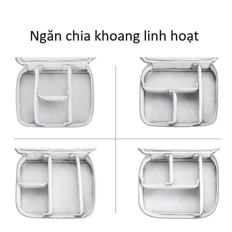 Túi đựng phụ kiện laptop ipad DIGIMIX phom cứng cáp kiêm đựng đồ kỹ thuật số phụ kiện máy ảnh.