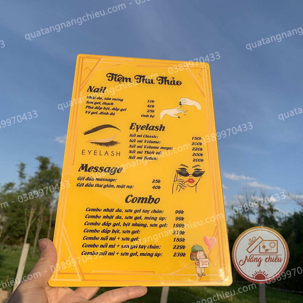 Menu cho tiệm Nail, Spa, Tóc in và thiết kế theo yêu cầu, menu giá rẻ , chất lượng _ Thiết kế theo yêu cầu của kháchhàng