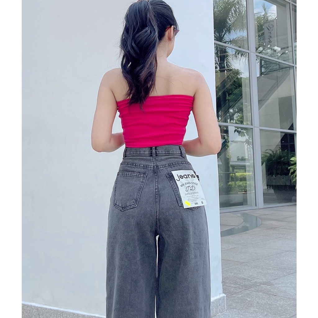 QUẦN JEANS ỐNG RỘNG NỮ LƯNG CAO TÚI NẮP LAI CUỐN MÀU XÁM NHẠT XÁM ĐẬM CAO CẤP NITIQC ĐỈNH CAO PHONG CÁCH