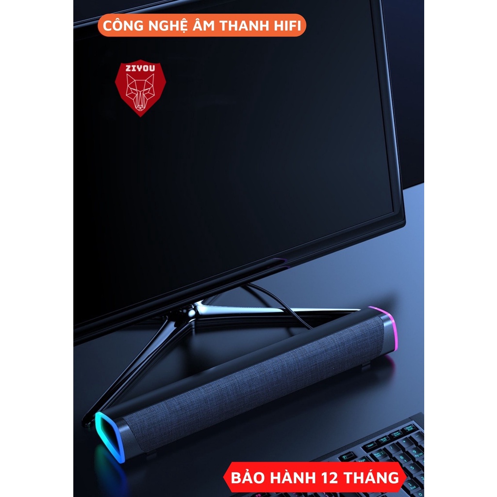 Loa Bluetooth Vi Tính, Máy Tính Để Bàn Ziyou V8 Âm Thanh Sống Động Super Bass, Có LED Rgb, Kết Nối Điện Thoại,Laptop,PC