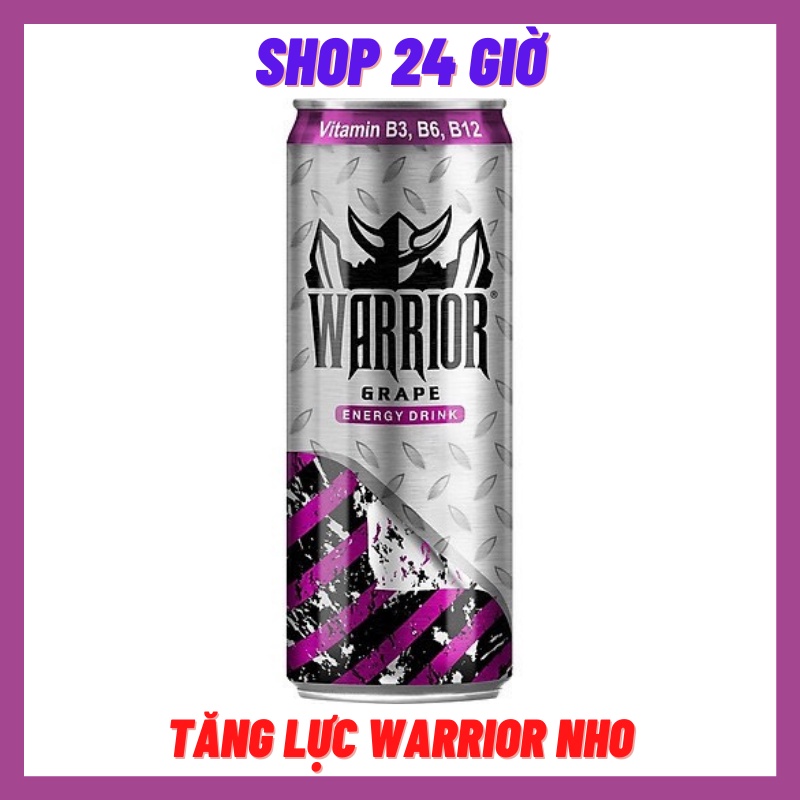 Tăng Lực Nho Warrior  Lon Thùng 24 Lon