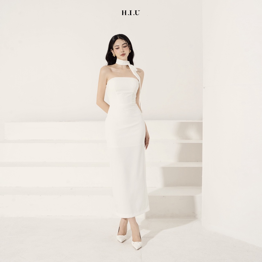 Váy nữ cup ngực kiểu nữ NORA dress midi dáng xẻ bên hông H.I.U Fashion , kiểu thanh lịch sang trọng tôn dáng HIU design
