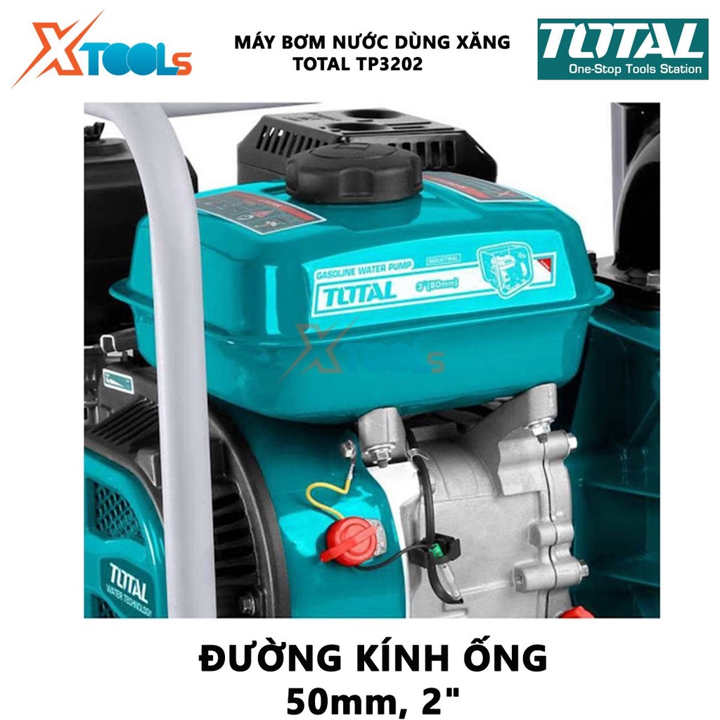 Máy bơm nước dùng xăng TOTAL Máy bơm nước mini chạy xăng Công suất 7.0HP - 9.0HP Dung tích xi lanh 208cc - 270cc[XTOOLs]