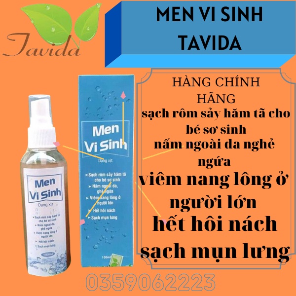 MEN VI SINH TAVIDA HƯƠNG TRÁI CÂY LÊN MEN SẠCH NẤM DA ĐẦU