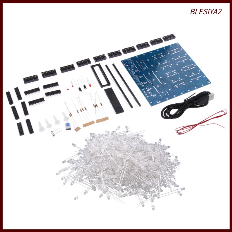 For   DIY 8x8x8 LED Cube 3D Light Electronic Soldering Kit Board