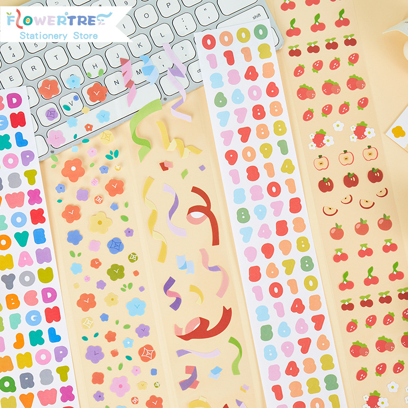 Flowertree Sticker Miếng dán nhiều màu sắc trang trí cho nhật ký