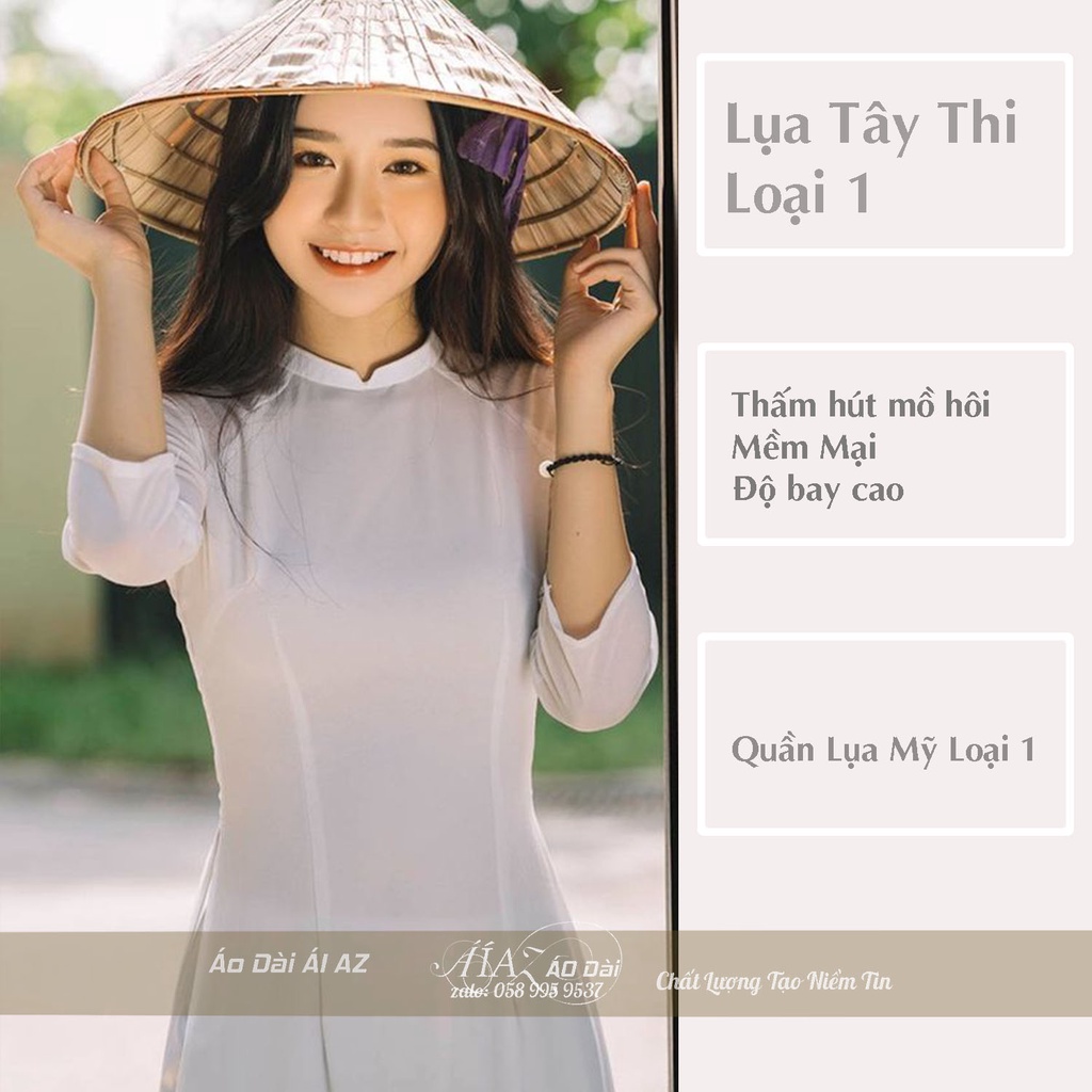 Áo Dài Nữ Học Sinh 2 Tà Tay Lỡ HS06