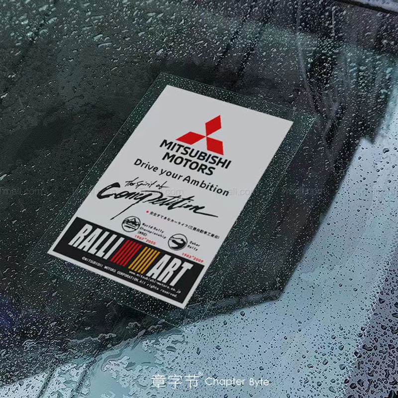 Miếng Dán Trang Trí Kính Chắn Gió Dành Cho Xe Hơi Mitsubishi Ralliart Nissan GTR Honda