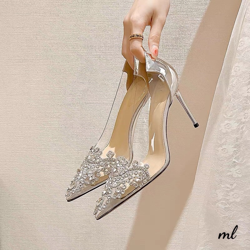 Giày cao gót mũi đá mica hàng cao cấp fullbox