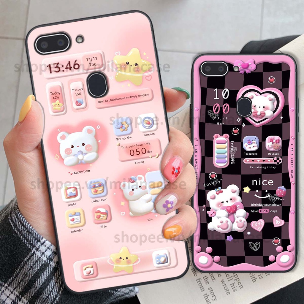 Ốp Realme 1 / 2 hình đồng hồ icon gấu mèo cute cực dễ thương ngộ nghĩnh