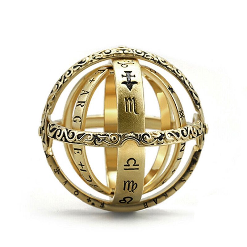 Nhẫn Kim Loại Mặt Hình Quả Cầu Phong Cách Cổ Điển