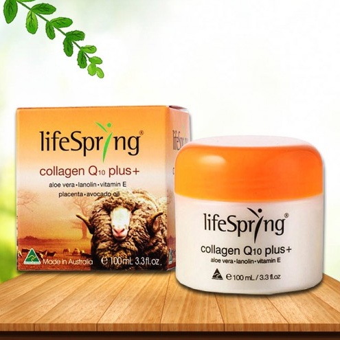 Kem Nhau Thai Cừu LifeSpring Collagen Q10 Plus Giúp Mờ Thâm Nám 100ml của Úc