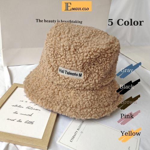 Nón Bucket lông cừu ulzzang phong cách retro Hàn Quốc