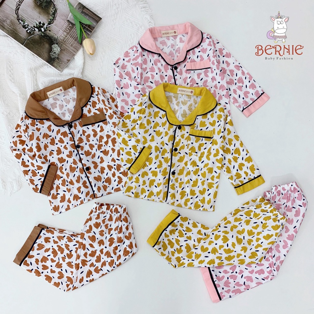 Set pizama unisex cho bé, bộ đồ mặc nhà thô đũi mềm mát