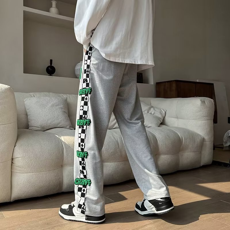 quần ống suông sọc thời trang quần thể thao nam dài unisex from rộng quần jogger bông phong cách Hàn Quốc quần jogger nam ống rộng