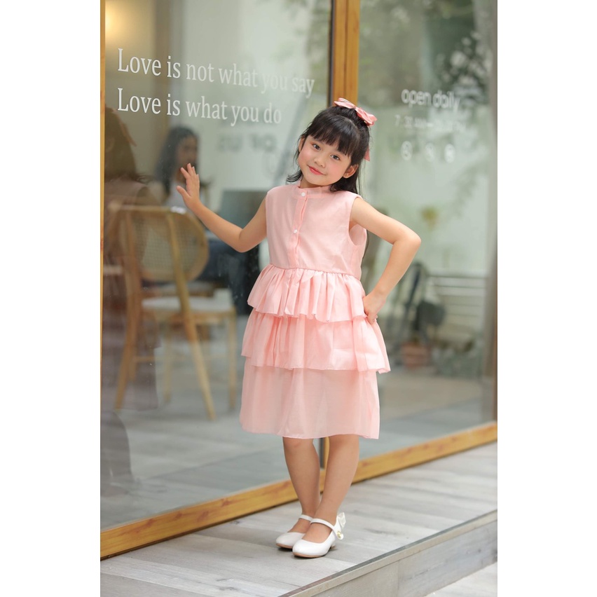 Đầm cho bé gái mùa hè BABYSTORE88, Váy công chúa cho bé 1 2 3 4 5 6 7 8 tuổi  hàng thiết kế v34