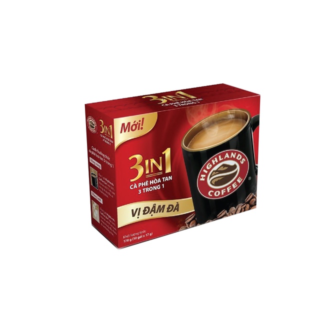 Cà Phê Highlands Coffee 3in1 Hòa Tan (hộp 10 Gói x 17g/gói) | BigBuy360 - bigbuy360.vn