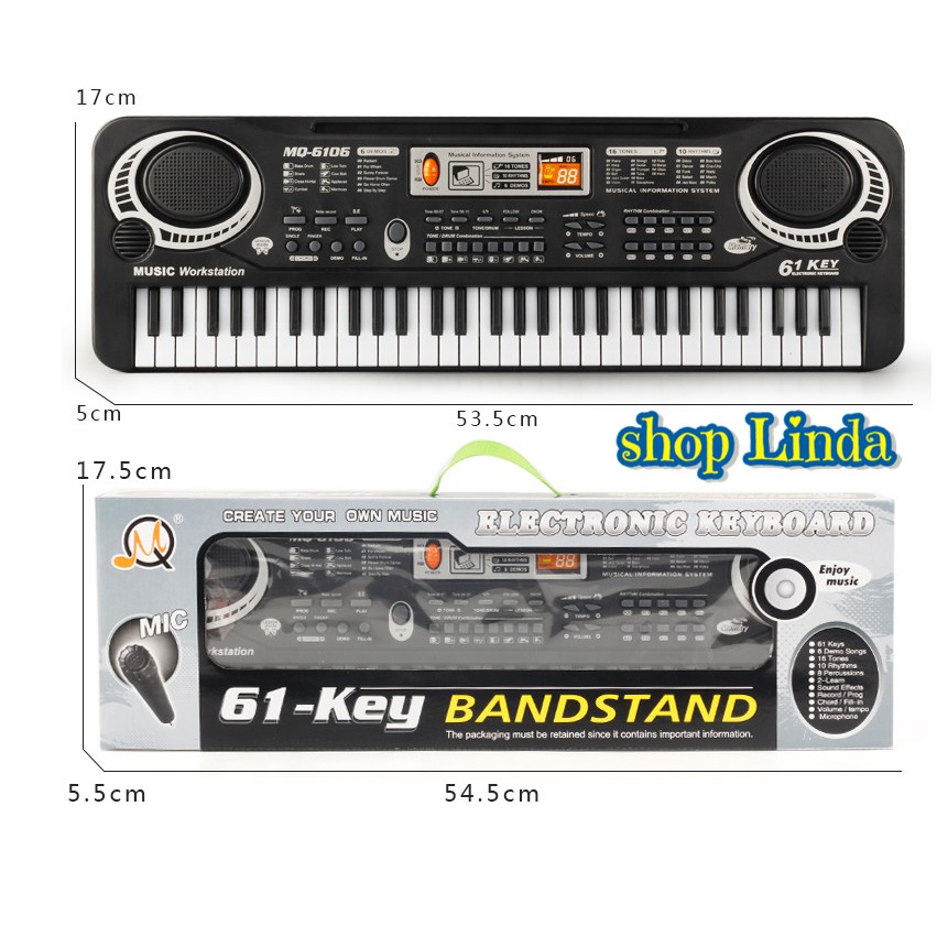 [Mã LIFE020650K giảm 10% đơn 200K] [BH 1 đổi 1] Đàn Piano Đàn điện tử cho bé tập 61 phím cho bé mơi chơi tặng kèm mic