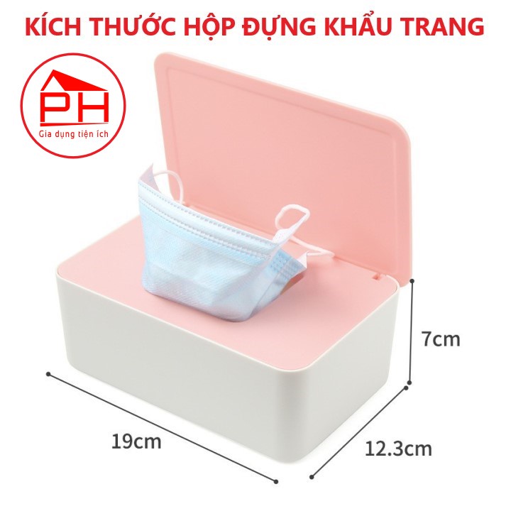 HỘP ĐỰNG KHẨU TRANG có nắp đậy an toàn vệ sinh dùng đựng cả giấy ăn, khăn ướt rất tiện dụng - Gia dụng Phước Hòa