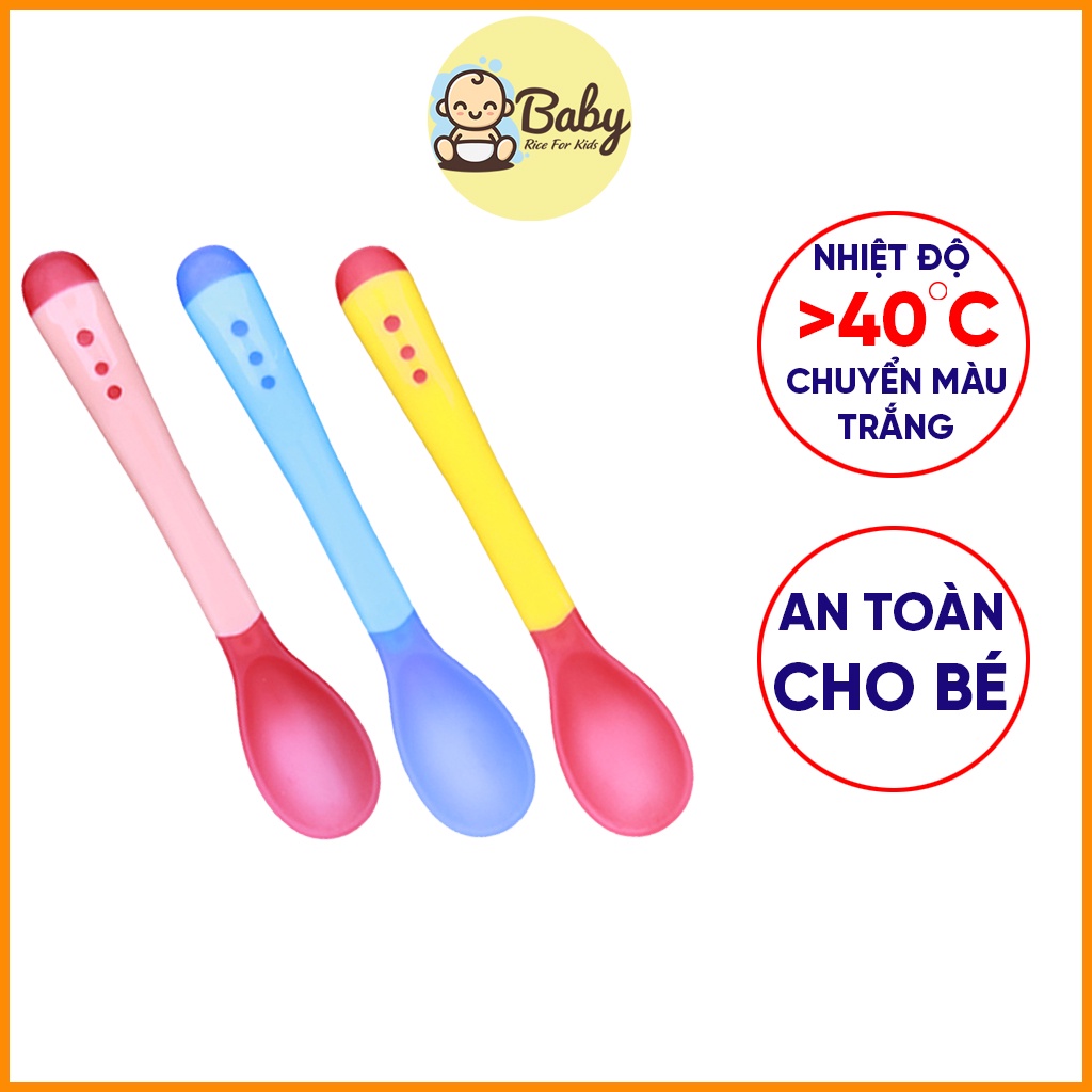 Thìa Báo Nóng Silicon Cảm Ứng Nhiệt An Toàn Cho Bé Ăn Dặm Tự Chỉ Huy BabyRice 064