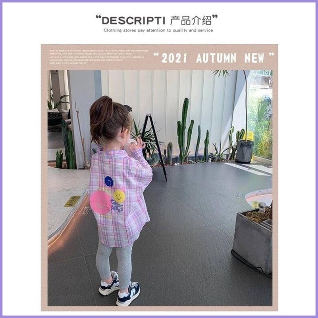 Áo Sơ Mi Cotton Dáng Dài Họa Tiết Kẻ Sọc Thời Trang Mùa Xuân Phong Cách Hàn Quốc Cho Bé Gái