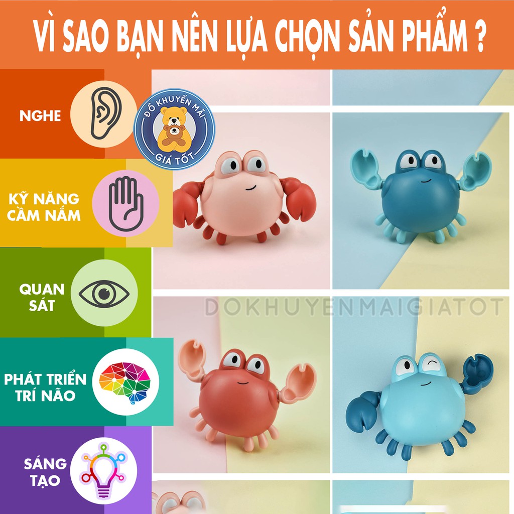 Bộ đồ chơi dưới nước cua bơi nhà tắm chạy cót an toàn cho bé yêu