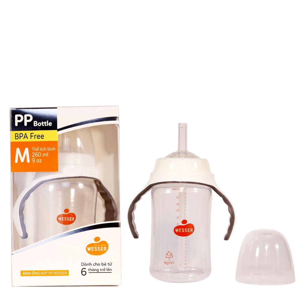 Bình Ống Hút PP Wesser 260ml