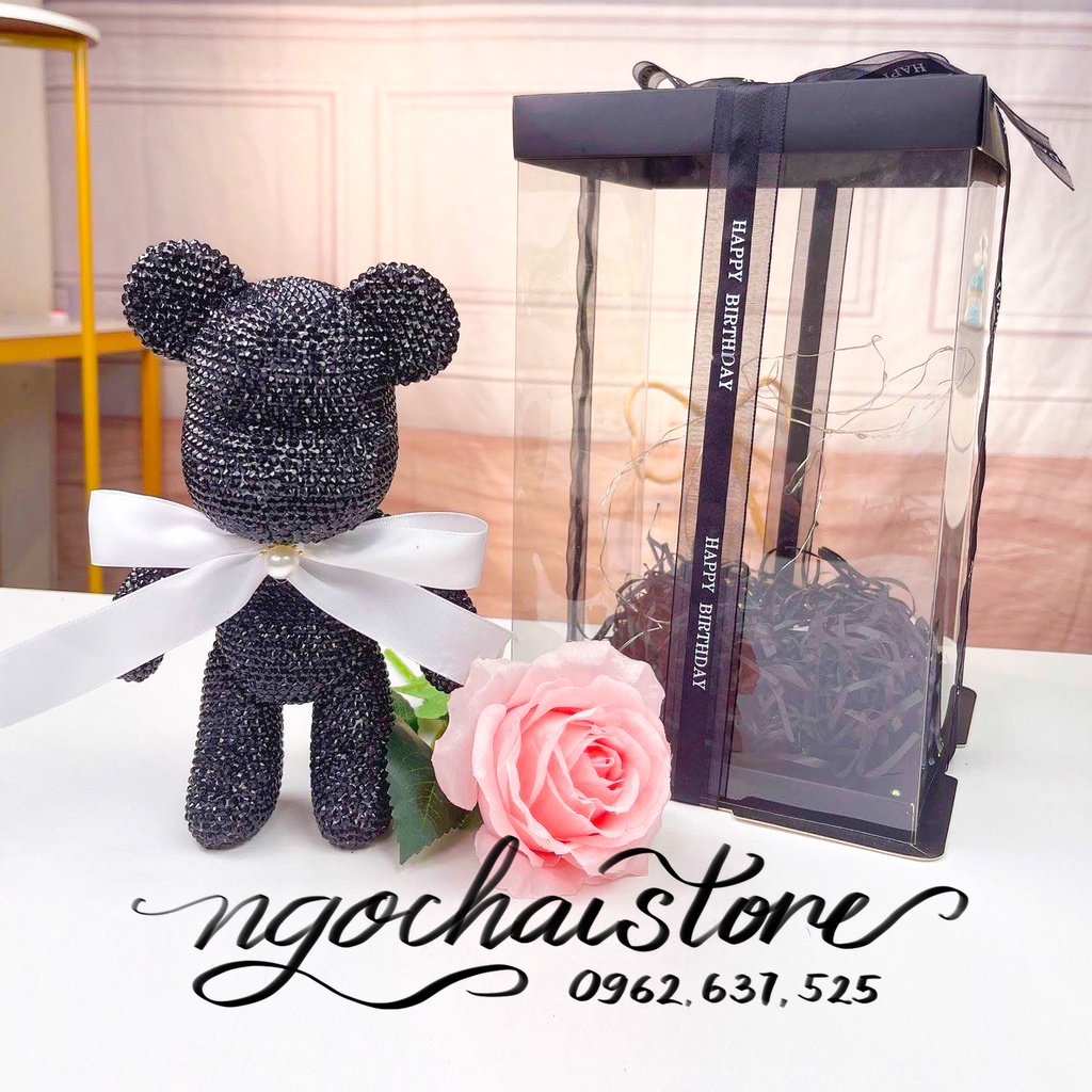 [Sẵn Hàng] Gấu đính đá bearbrick handmade tự làm size 23 hottrend tiktok đủ màu sẵn hàng cho mọi lứa tuổi