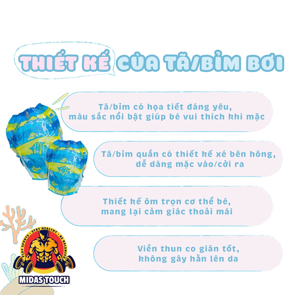 Tã Bỉm Bơi Cho Trẻ Em Tập Bơi Đủ Size S/M/L - An Toàn Thoải Mái Cho Bé