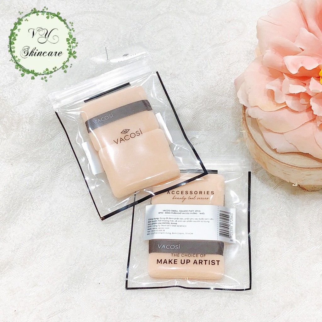 BỊCH 2 BÔNG PHẤN KHÔ VUÔNG NHỎ VACOSI - BP02