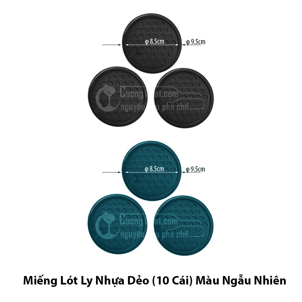 Miếng Lót Ly Nhựa Dẻo 10 Cái (Giao Màu Ngẫu Nhiên)