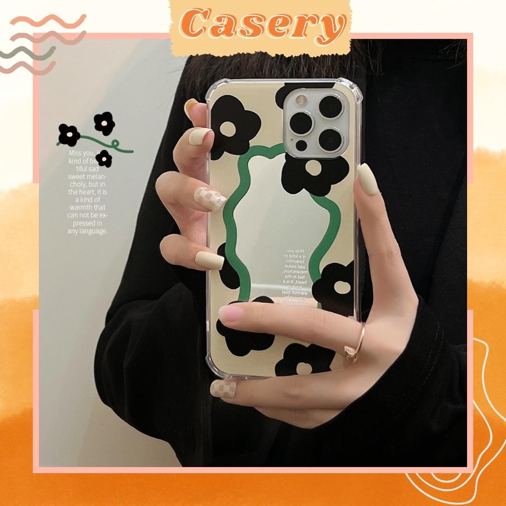 Ốp Iphone Gương viền hoa dành cho Iphone 7/7plus/8/8plus/x/xr/xs/11/12/13/pro/promax