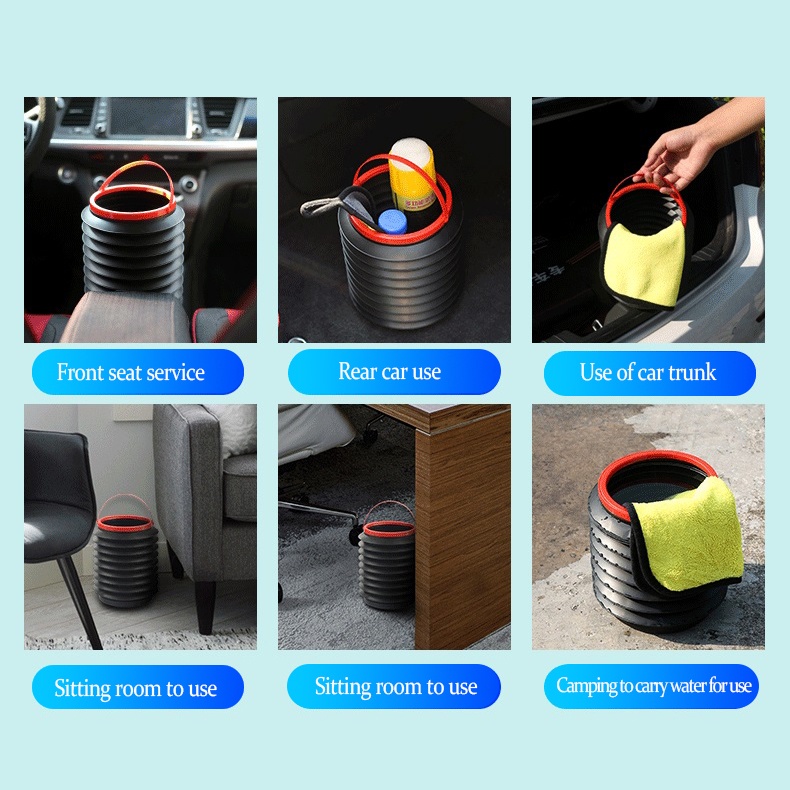 Thùng Đựng Rác 4L Gấp Gọn Chống Nước Cho Xe Hơi