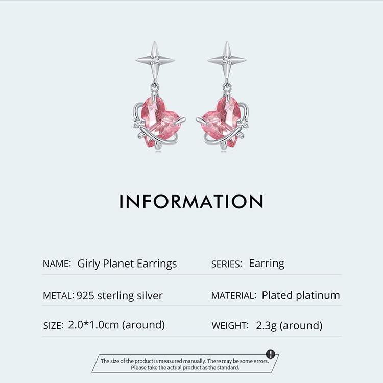 BAMOER Bông Tai bạc 925 HìNh HàNh Tinh ThờI Trang